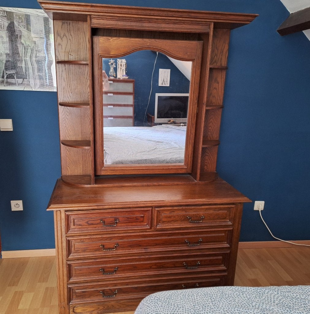 Commode met spiegel, Antiek en Kunst, Antiek | Meubels | Kasten, Ophalen