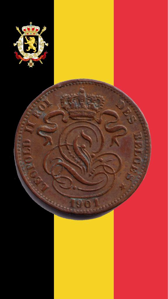 VARIANT: 1 cent 1901 FR (9 over 8) - Leopold II, Verzenden, Losse munt