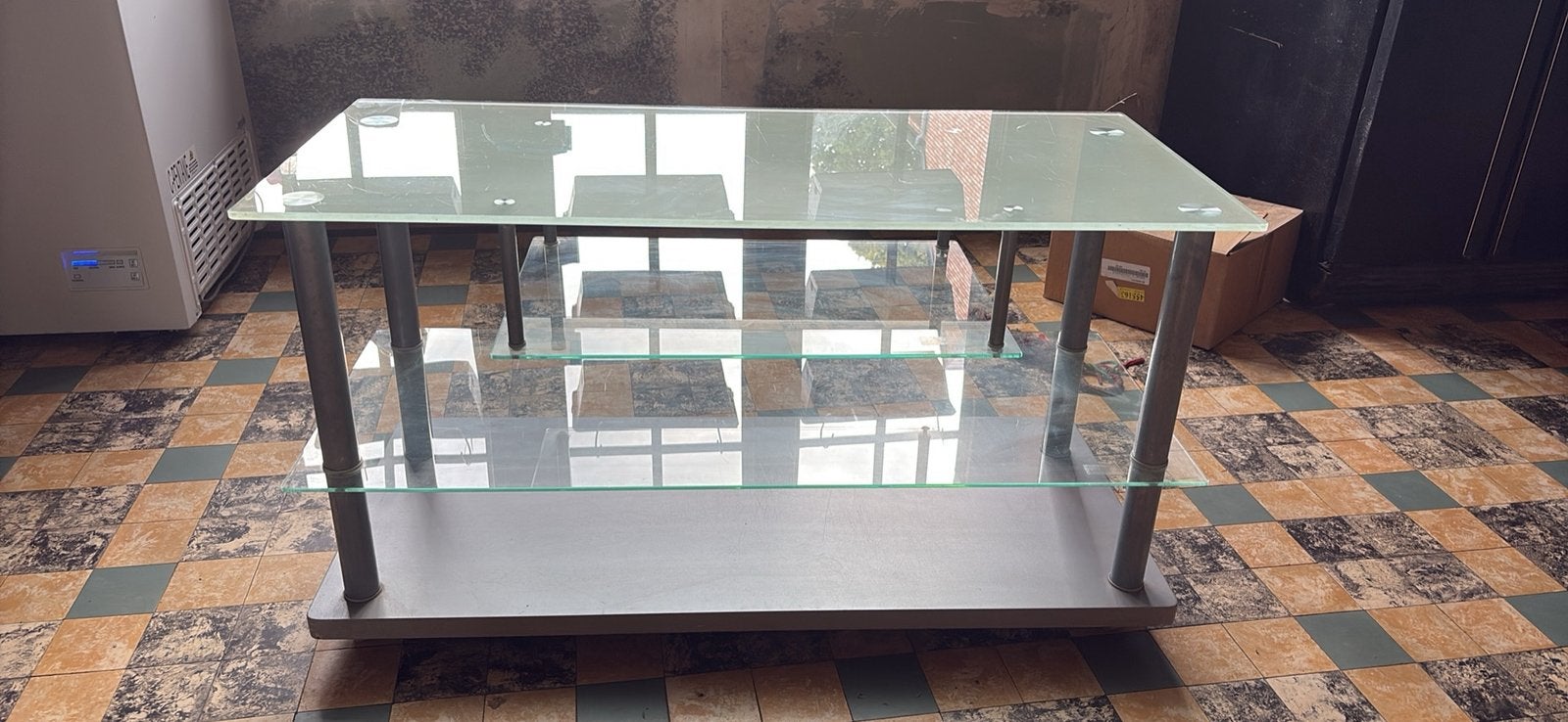 Meuble tele en verre, Maison & Meubles, 50 – 75, Verre, Enlèvement, Utilisé