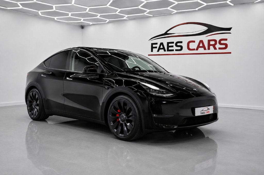 Tesla model Y performance 393 kw dual motor 4x4, Auto's, Automaat, Euro 6, Zwart, Leder