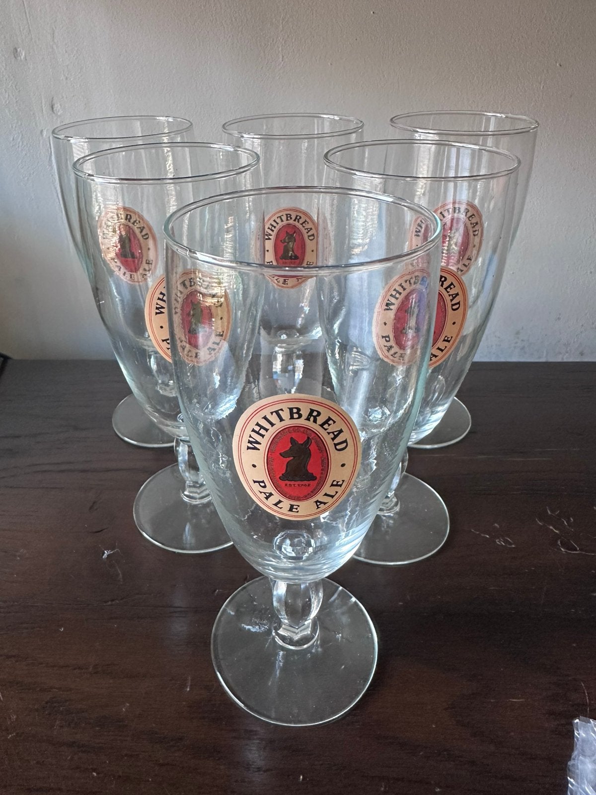 Glazen Whitbread pale ale, Verzamelen, Ophalen, Gebruikt, Glas of Glazen, Overige merken