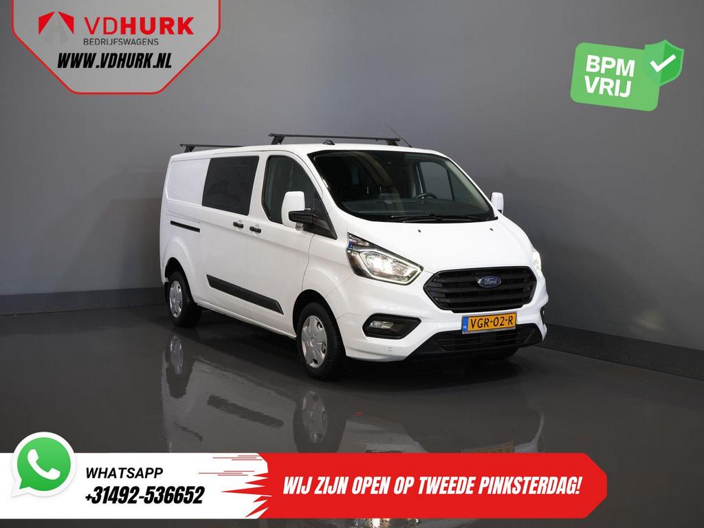 Ford Transit Custom 2.0 TDCI L2 Trend DC Dubbel Cabine Stoel, Auto's, Bestelwagens en Lichte vracht, Wit, 202 g/km, Bedrijf, Ford