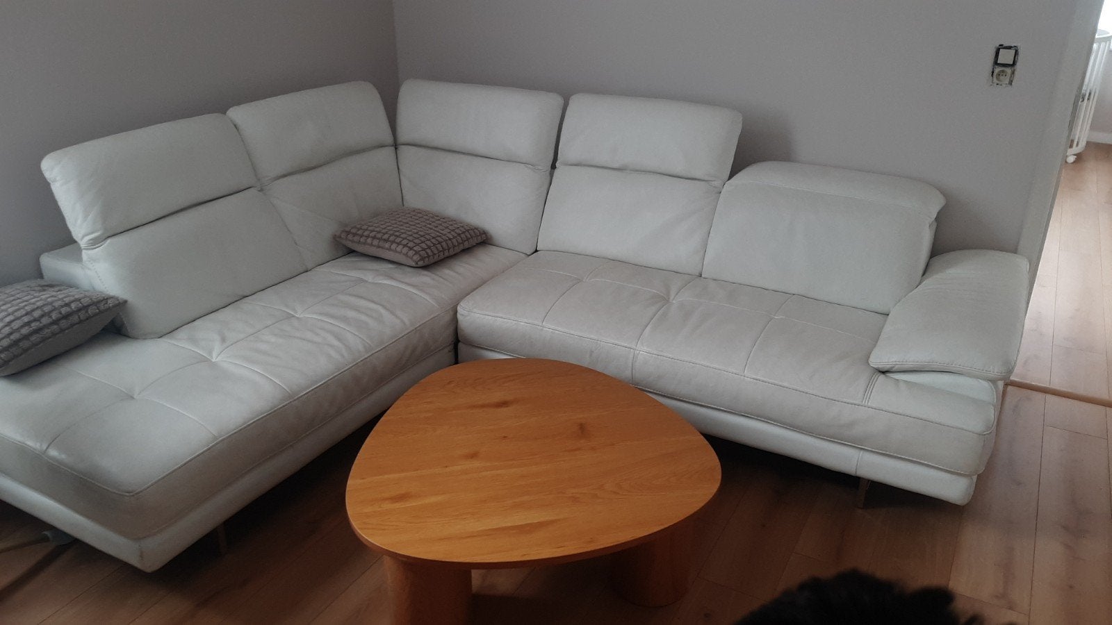 Fauteuil cuir blanc, Cuir