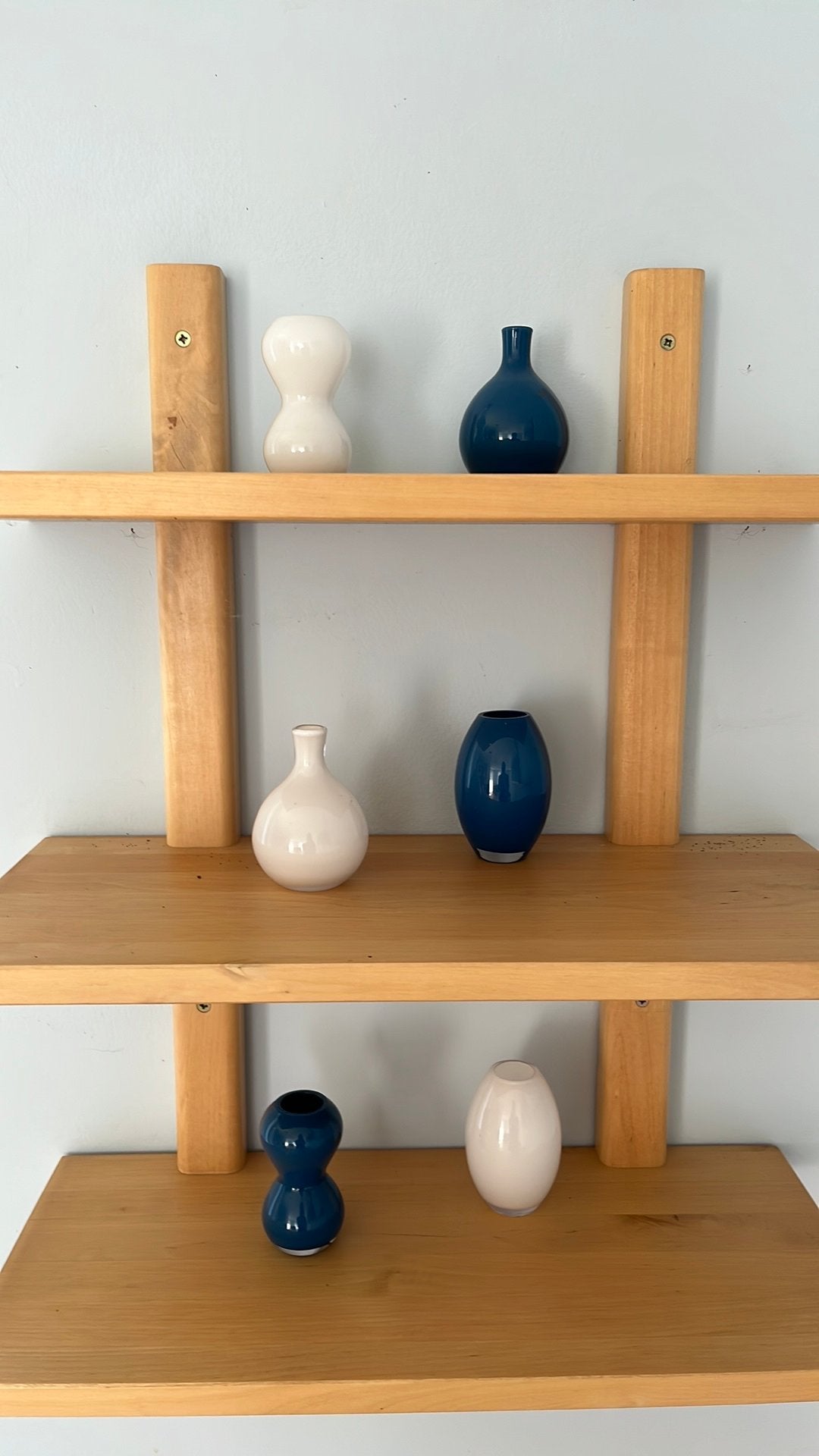 Lot de six petits vases ikea, Maison & Meubles, Enlèvement ou Envoi, Comme neuf, Bleu, Verre