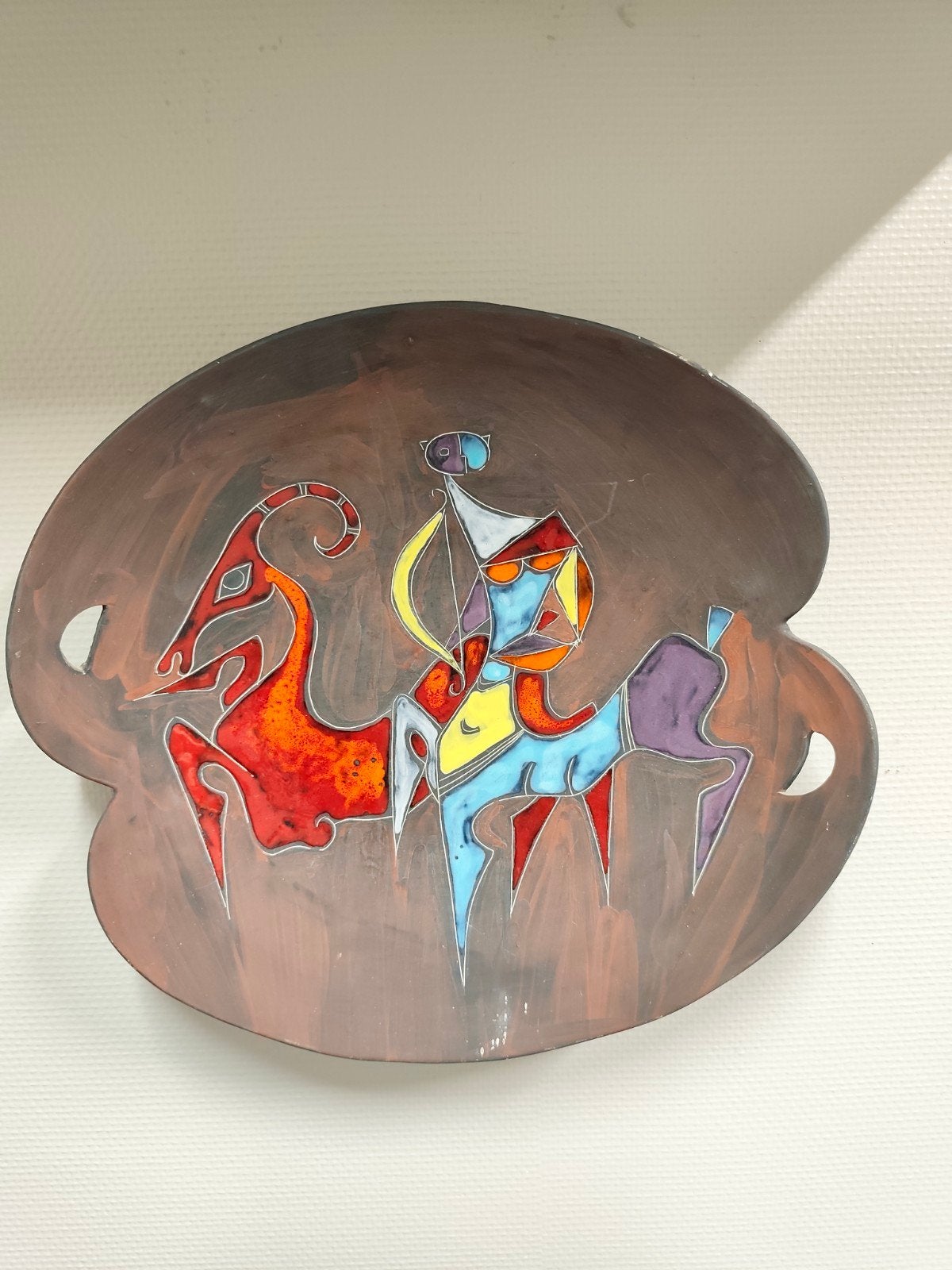 Xl geëmailleerde wandplaquete, Antiek en Kunst, Ophalen