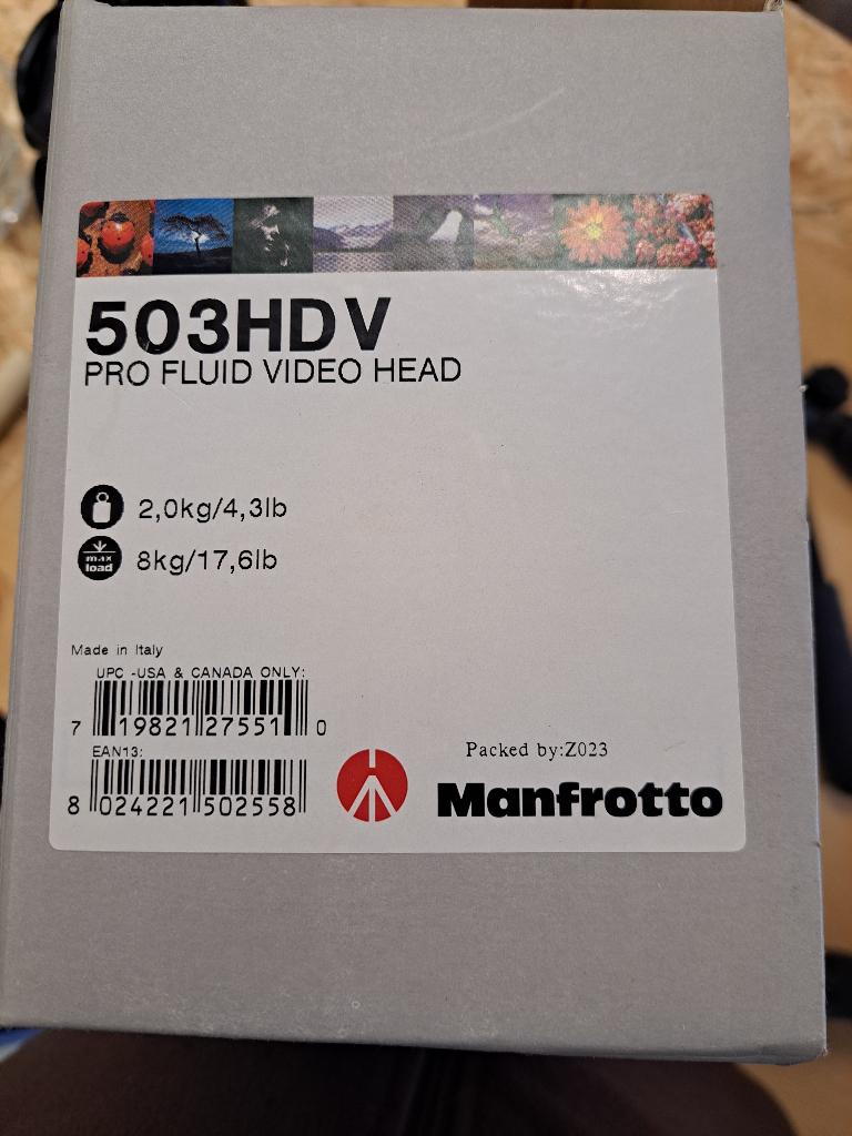 Tête de trépied MANFROTTO 503 HDV, TV, Hi-fi & Vidéo, Enlèvement ou Envoi, Comme neuf, Rotule, Avec rotule