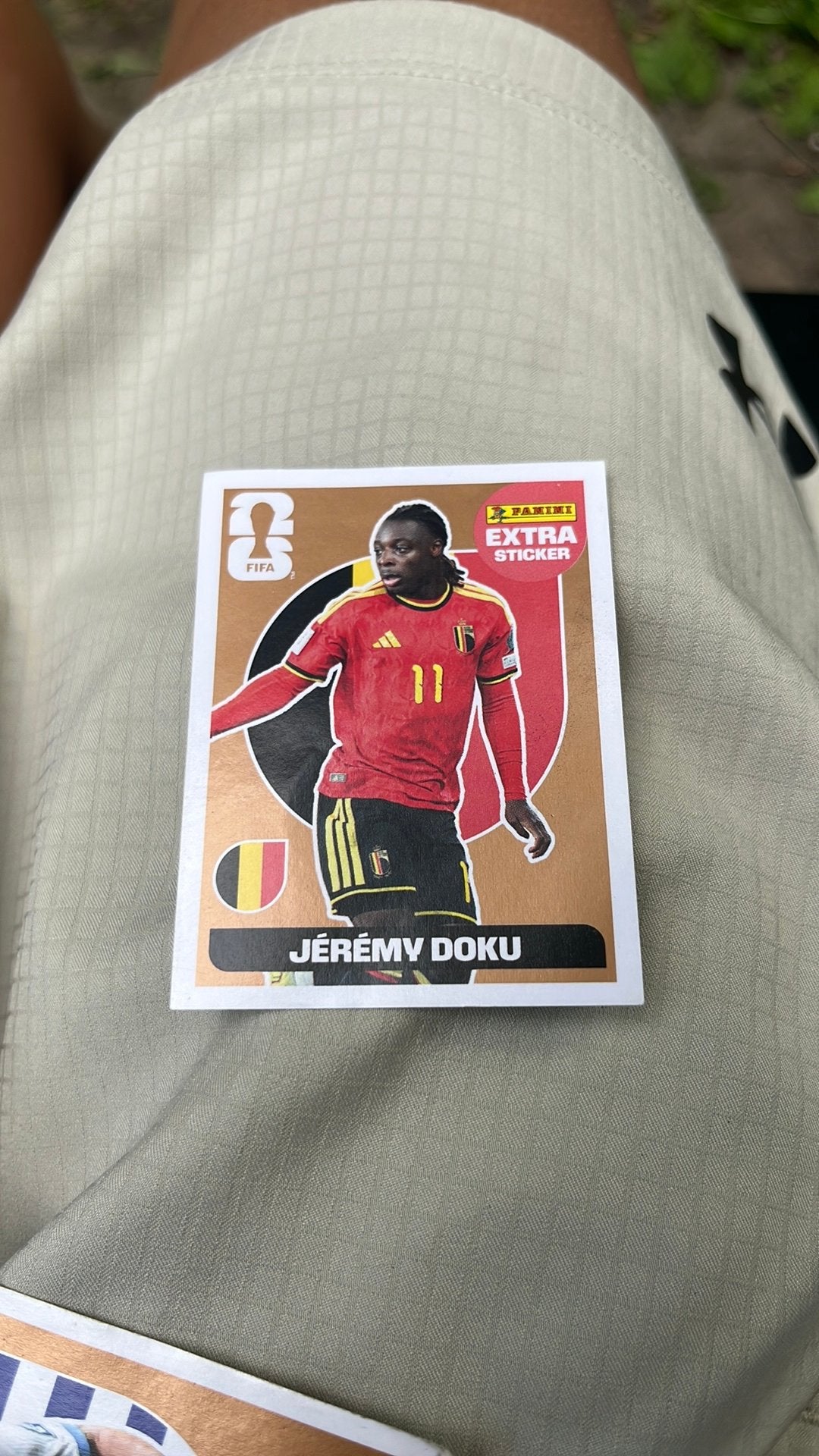 Jérémy doku extra sticker bronze, Ophalen, Zo goed als nieuw
