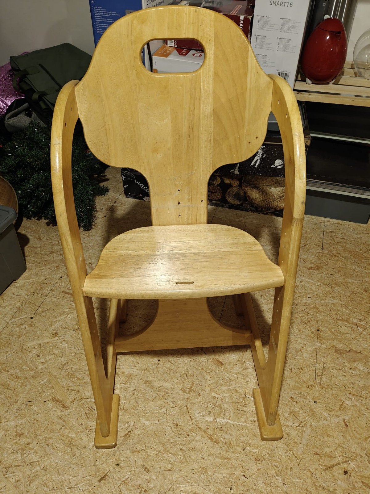 kinderstoel hout zonder linten, Kinderen en Baby's, Kinderstoelen, Ophalen, Gebruikt, Meegroeistoel