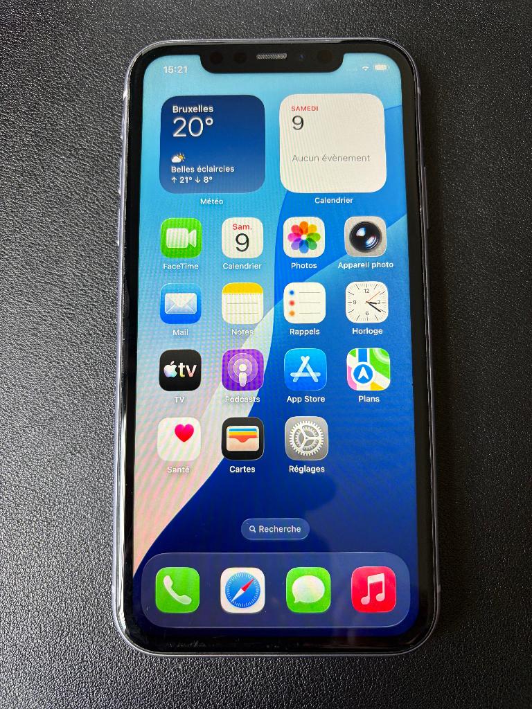 iPhone 11 128 Go Mauve/Lila – Très bon état – Boîte complète, 128 GB, 73 %, IPhone 11, Enlèvement