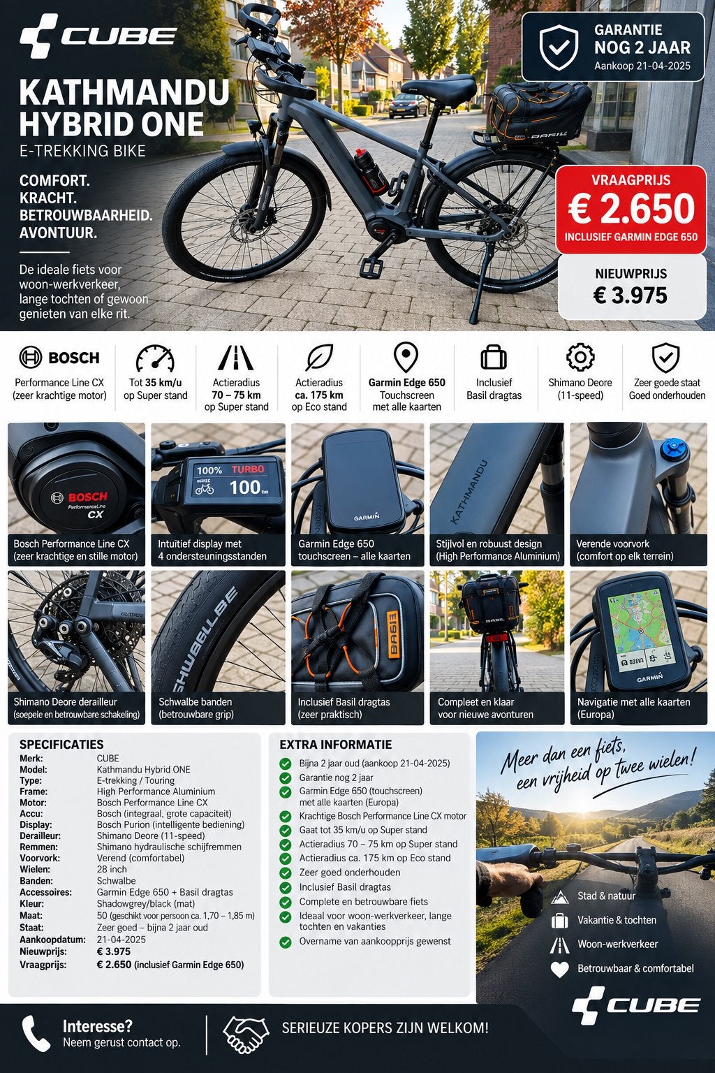 Cube Kathmndu, Fietsen en Brommers, Ophalen of Verzenden, Zo goed als nieuw