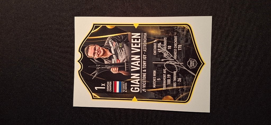 Photo avec signature (impression) ; Gian van Veen # Darts, Enlèvement ou Envoi, Neuf, Autres types