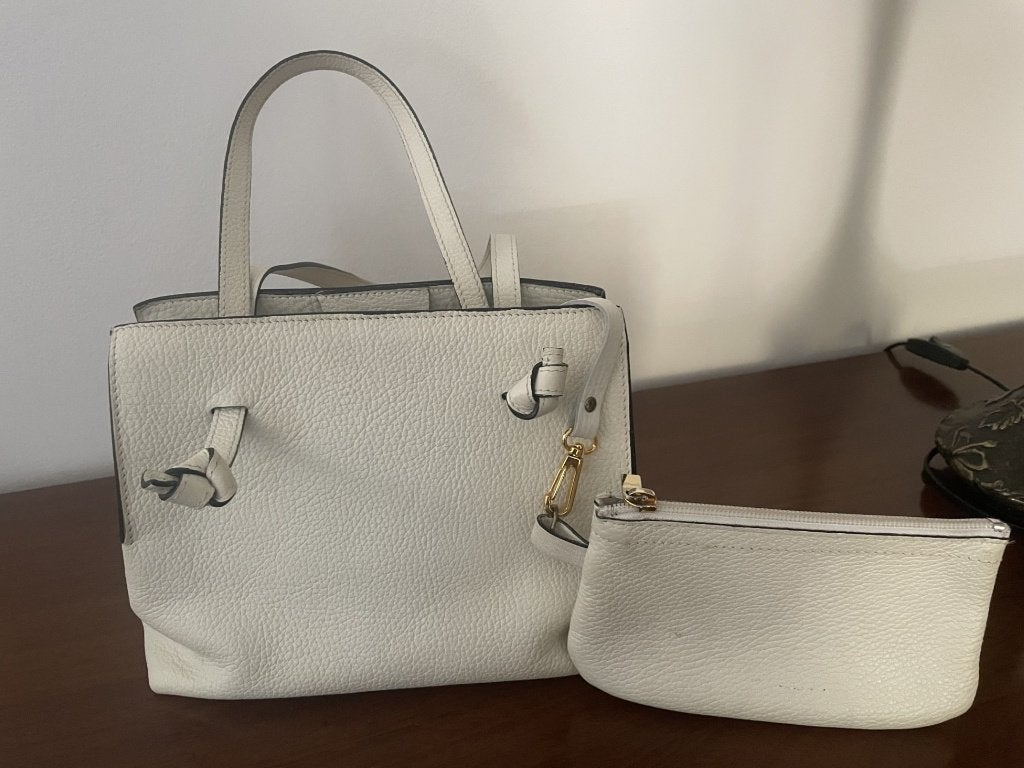SAC EN CUIR NATHAN-BAUME, Enlèvement ou Envoi, Utilisé, Blanc, Sac à main