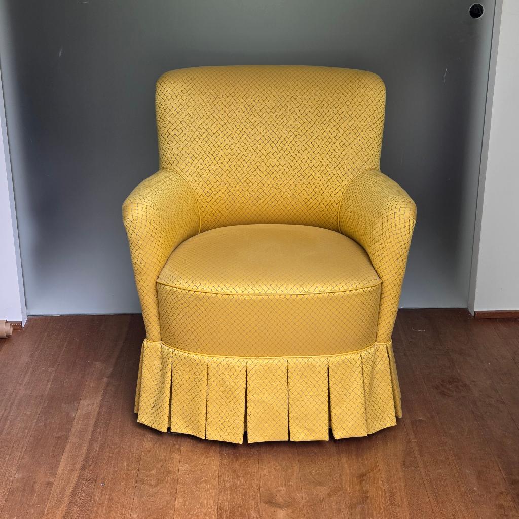 chaise vintage en tissu Jean-Paul Gaultier, Maison & Meubles, Fauteuils, Comme neuf, Bois, Tissus, 50 à 75 cm, Moins de 75 cm