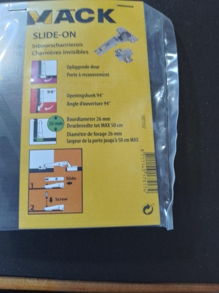 2 nieuwe inboorscharnieren, Ophalen of Verzenden, Nieuw, Inox, Scharnier