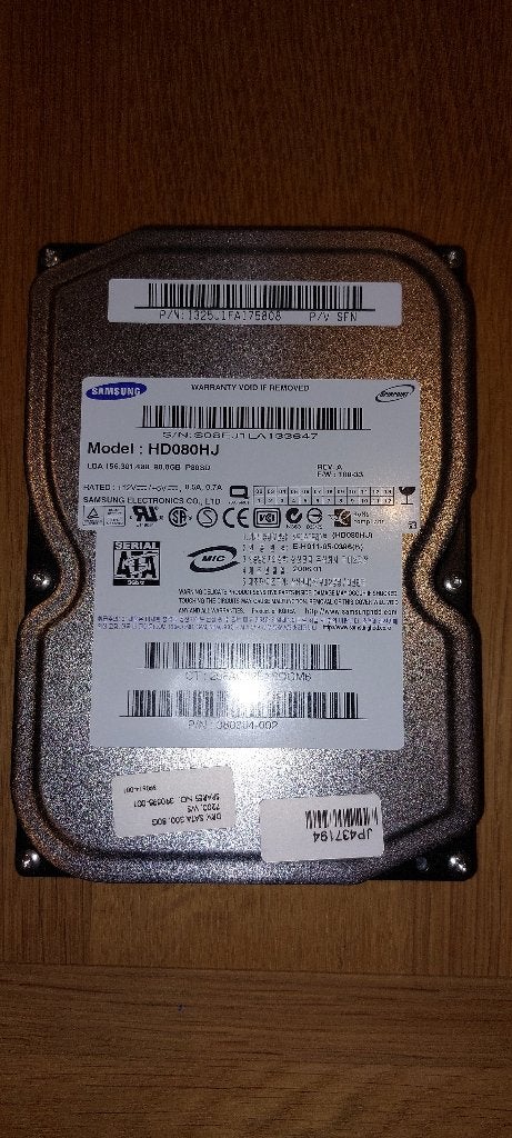 HDD 3.5 Samsung 80 Go SATA - HD080HJ, Computers en Software, Ophalen, Intern, Gebruikt, 80 Gb
