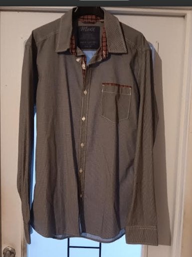 Chemise blanc & bleu MEXX L NEUF, Ophalen of Verzenden, Nieuw, Blauw, Halswijdte 41/42 (L)