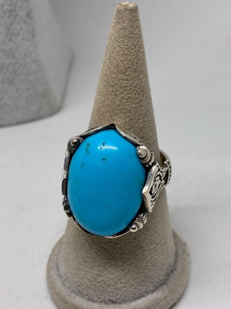 Nieuwe Heren Ring van Zilver 925 met Turkoois Steen, Heer, Nieuw, Ophalen of Verzenden, Grijs