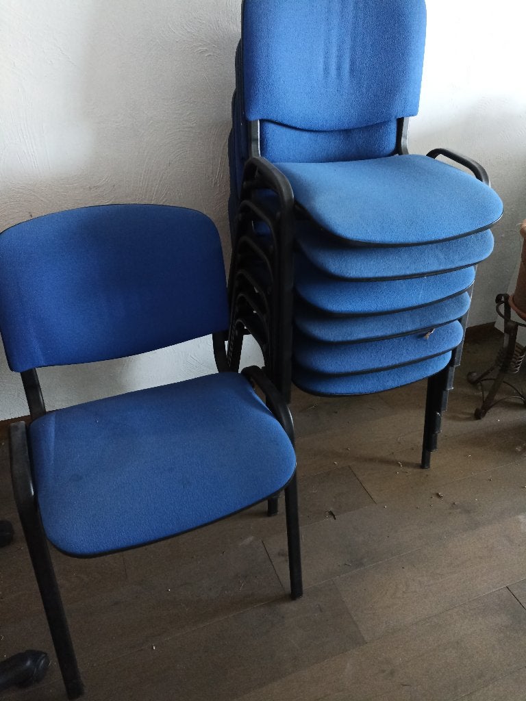Stoelen, Huis en Inrichting, Stoelen, Ophalen, Gebruikt, Blauw, Kunststof