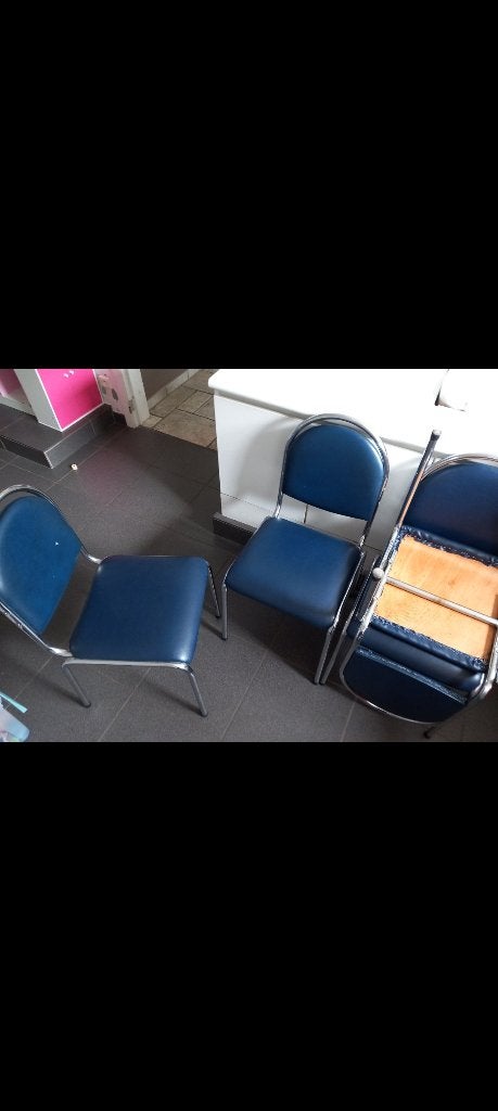 Keukenstoel, Ophalen, Blauw, Vijf, Zes of meer stoelen, Retro