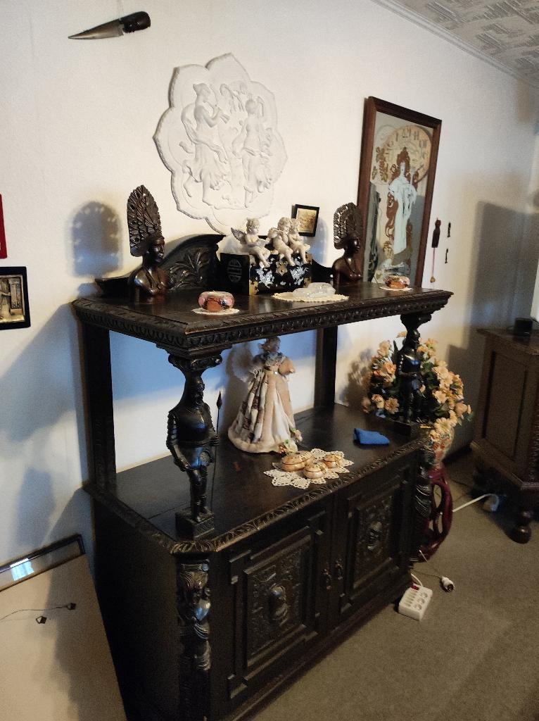 Brokante kasten tafel antiek, Antiek en Kunst, Ophalen