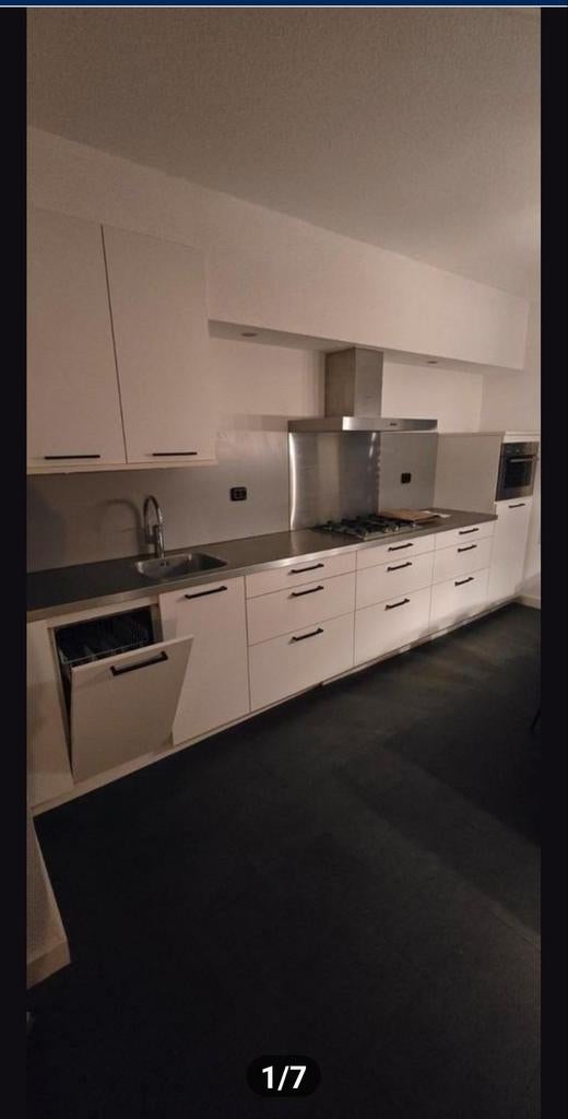 Keuken, inbouwkeuken., Huis en Inrichting, Ophalen, Zo goed als nieuw, Crème, Enkelwandige keuken