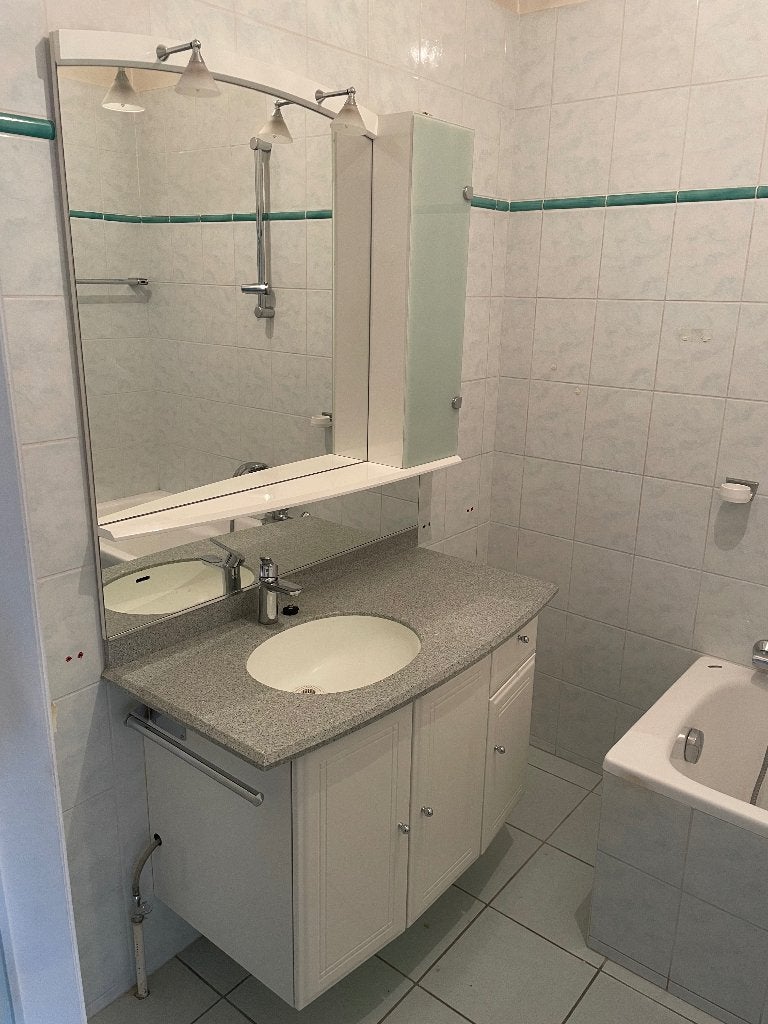 Meuble de SDB vintage, avec miroir, lavabo, armoire, Enlèvement, Comme neuf, Armoire à miroir