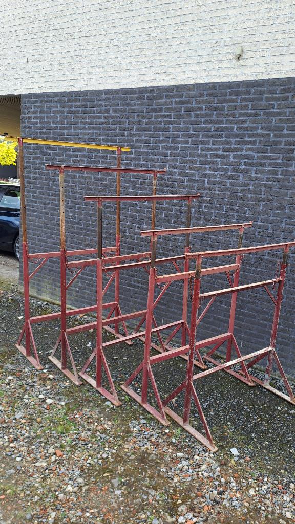 5 stevige, uitschuifbare metsersschragen met 6 houten balken, Doe-het-zelf en Bouw, Ophalen, Gebruikt, Overige typen, Minder dan 2 meter