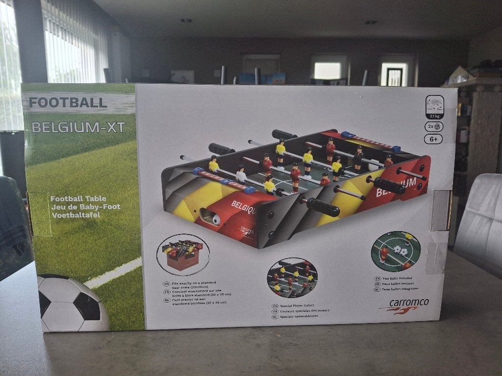Carromco Belgium-XT Mini Voetbaltafel – Compact & Licht, Ophalen of Verzenden, Nieuw