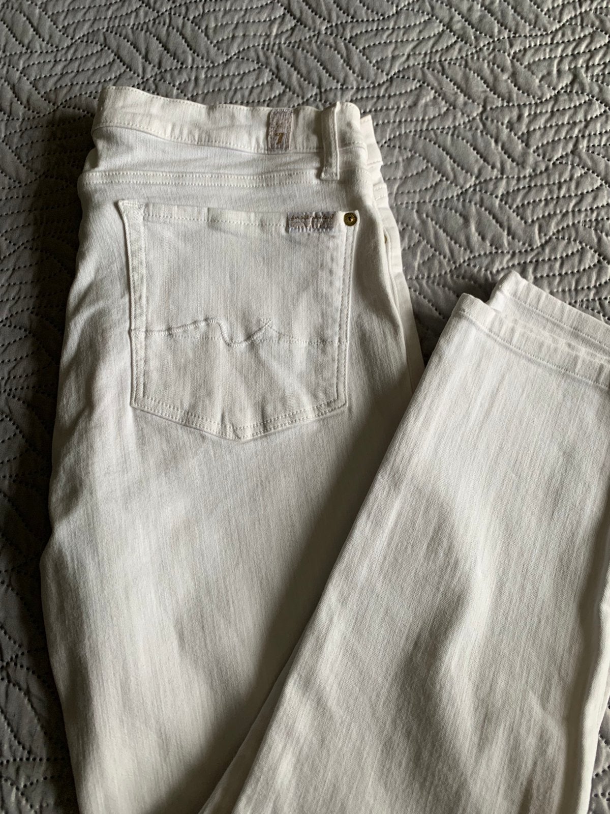 Witte For all mankind 7 jeans, Kleding | Dames, Spijkerbroeken en Jeans, Ophalen of Verzenden, Zo goed als nieuw, Wit