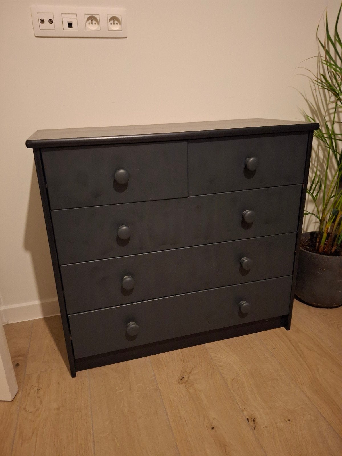 Houten ladekast (zwart geschilderd), Huis en Inrichting, Kasten | Ladekasten, Ophalen, 5 laden of meer, 50 tot 100 cm, Minder dan 100 cm