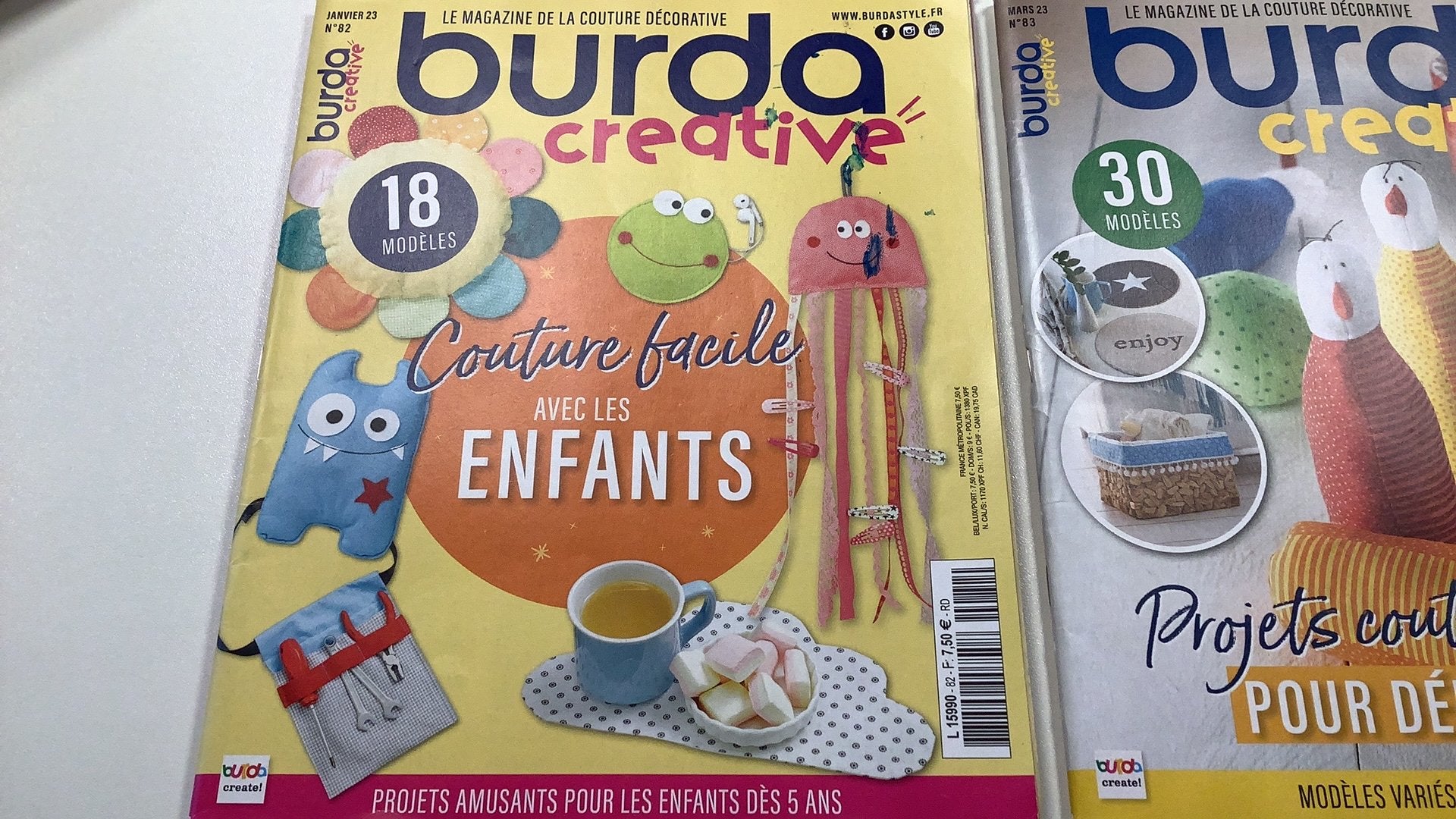 Burda creative numeros 82, 83, 85, Enlèvement ou Envoi, Comme neuf, Broderie ou Couture