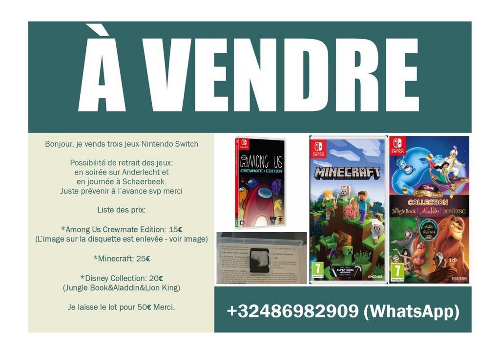 Jeux Nintendo Switch à vendre, Ophalen