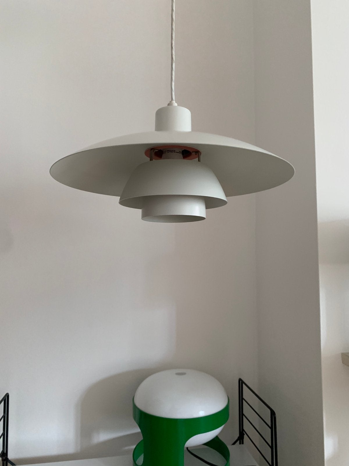 Lampe Poulsen vintage 4/3 danish design Henningsen, Ophalen, Gebruikt, Vintage mid century, E27 (groot)