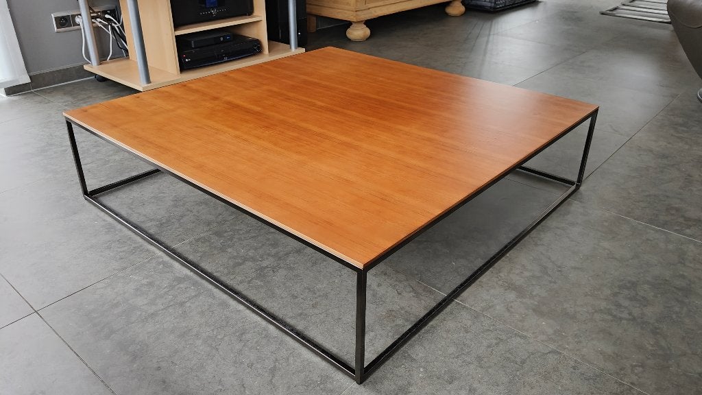 Jori Ascot design salontafel in notelaar, Ophalen, Gebruikt, Vierkant, Minder dan 50 cm