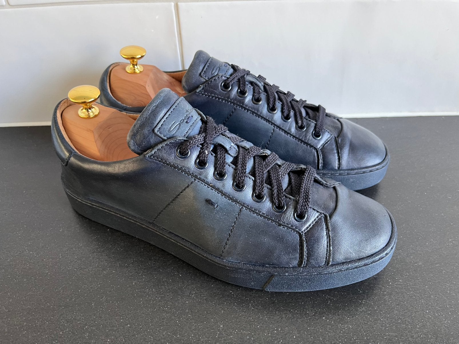 Santoni sneakers maat 7 / 41, Blauw, Ophalen of Verzenden, Zo goed als nieuw, Sneakers