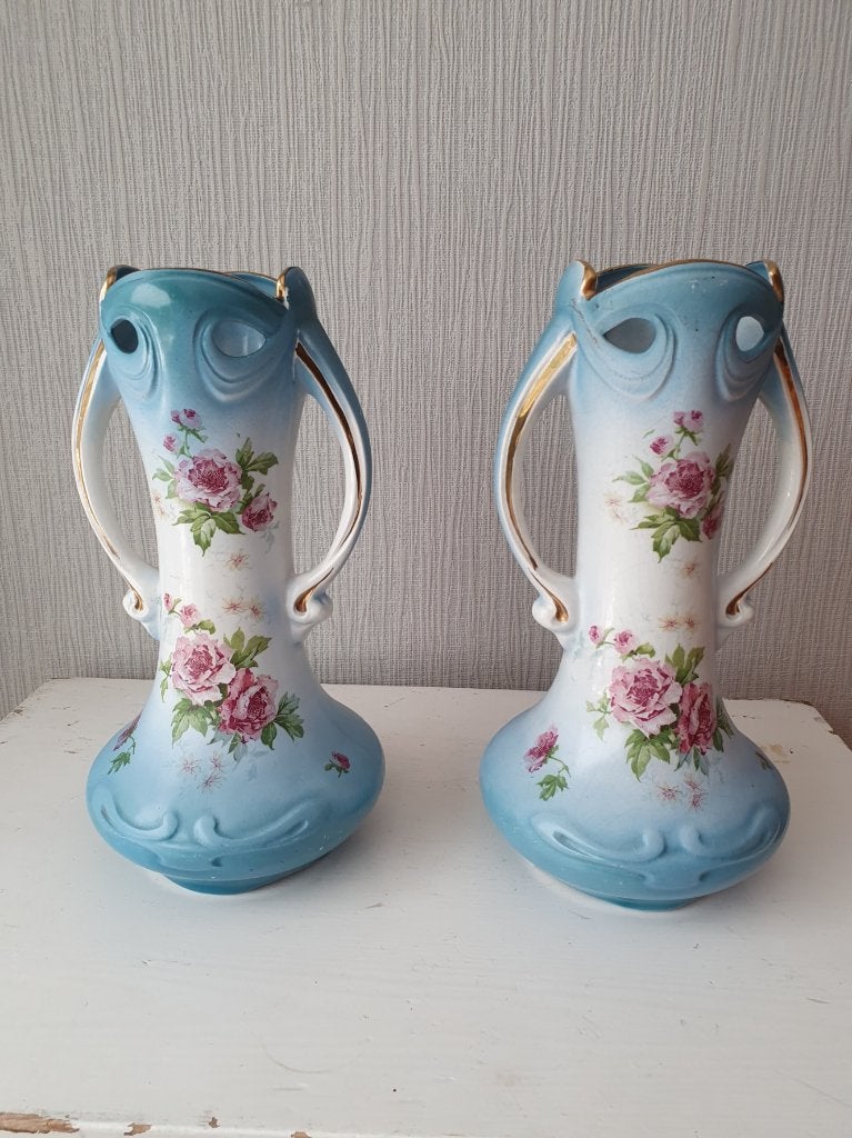 Vases Art Nouveau - Saint-Ghislain (Belgique) - 31 cm, Antiquités & Art, Enlèvement ou Envoi