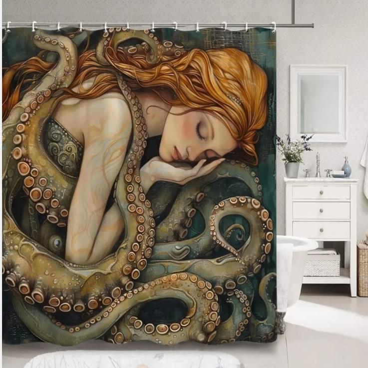 rideaux de douche Horror Sea Monsters (180x200 cm), Enlèvement ou Envoi, Neuf
