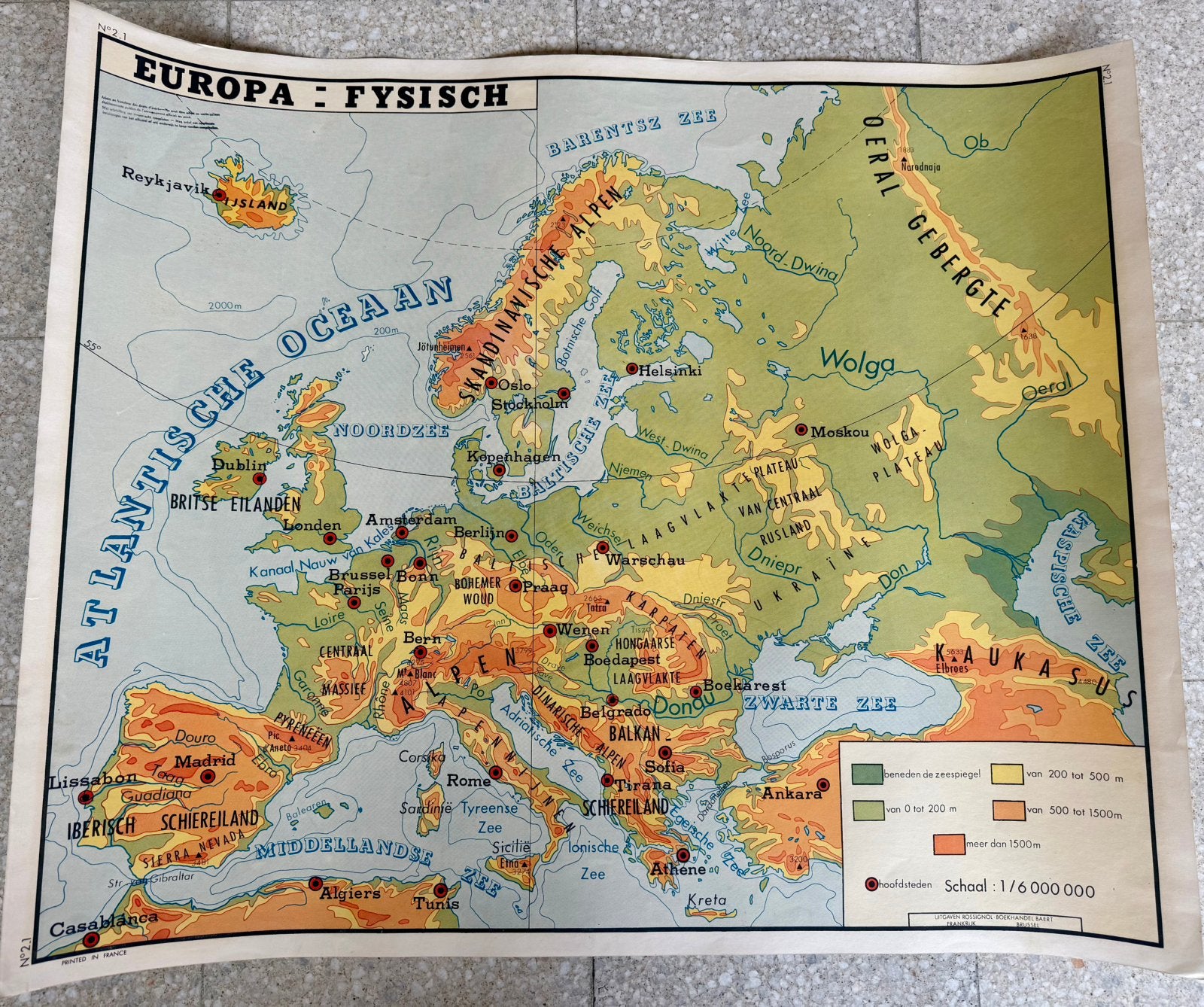 Prachtige oude Rossignol schoolplaat Europa, Postzegels en Munten, Ophalen