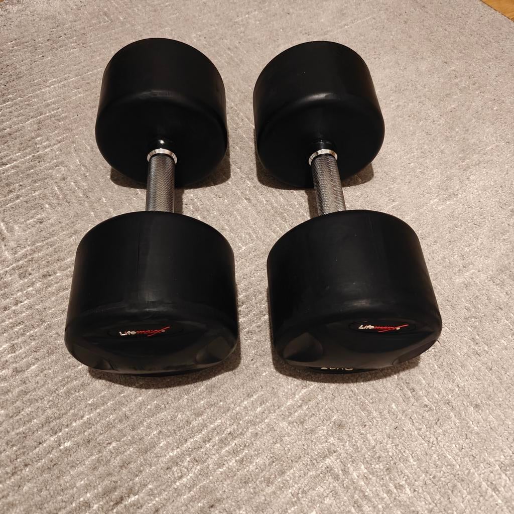 LifeMaxx Set van 2 Vaste Ronde Dumbbells / 2 X 20 kg, Enlèvement, Comme neuf, Haltère