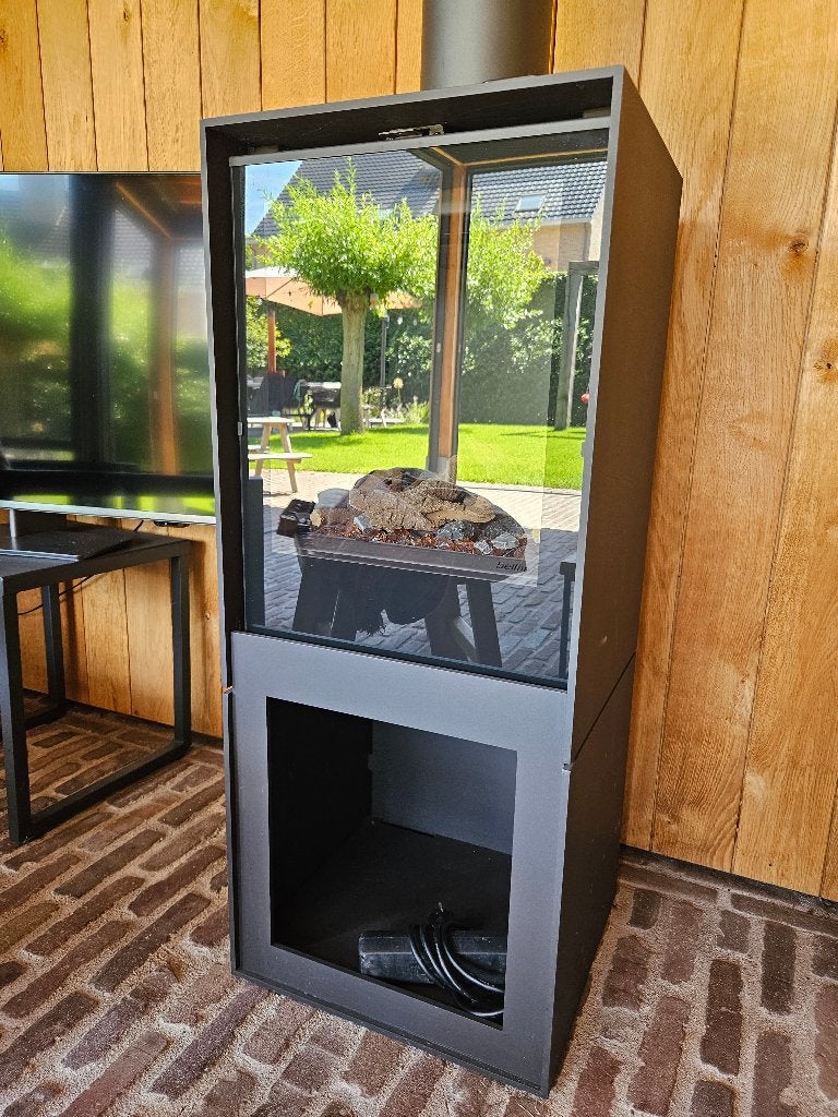 Bell fires Box panorama 45/45, Huis en Inrichting, Kachels, Ophalen, Gas, Zo goed als nieuw, Vrijstaand