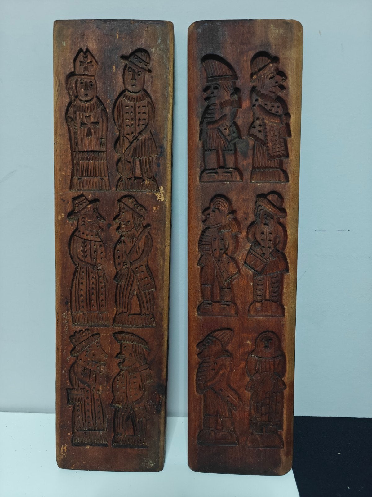 Set van 2 antieke houten speculaasplanken / koekplanken – 50, Ophalen of Verzenden