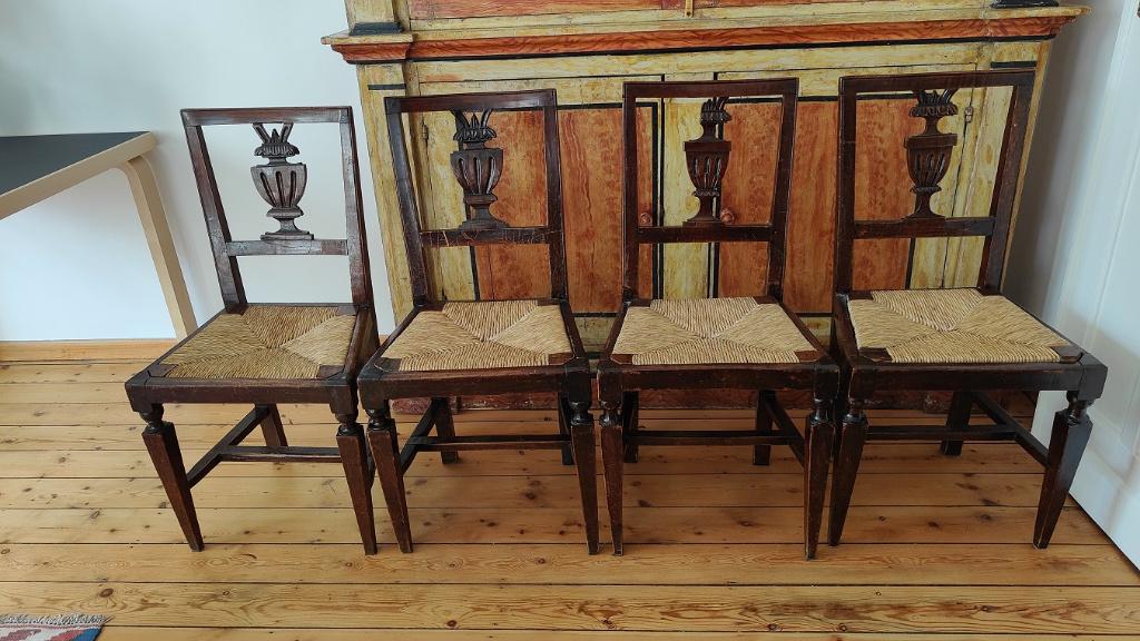 4 antieke 18e-eeuwse Toscaanse stoelen, Antiek en Kunst, Ophalen