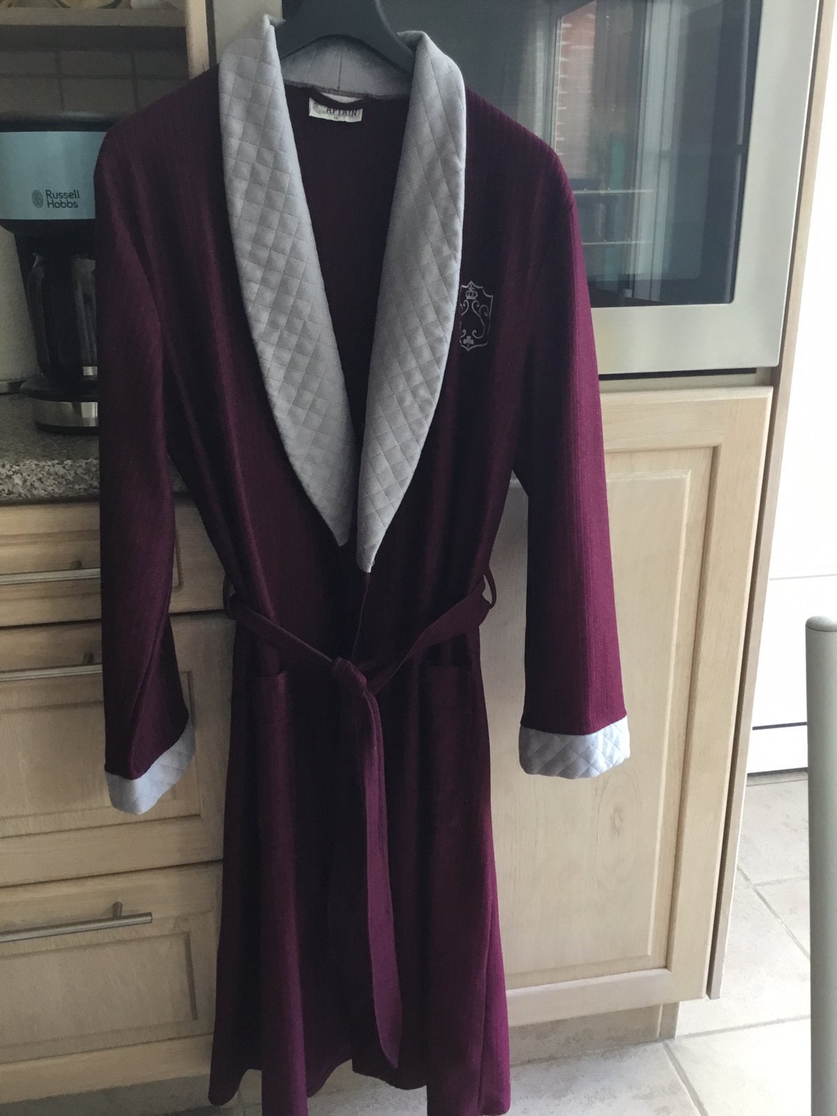 Licht fluwelen heren peignior, Kleding | Dames, Pyjama's, Ophalen, Zo goed als nieuw