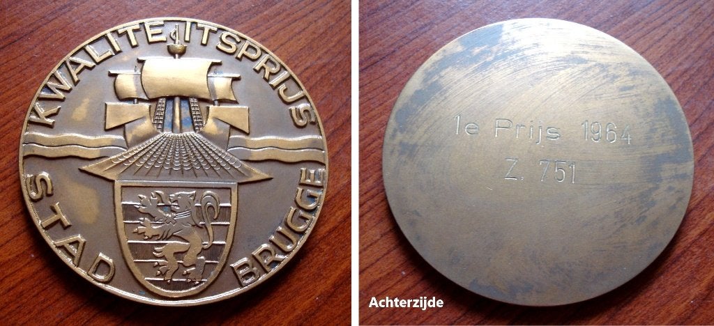 Medaille kwaliteitsprijskamp Zeebrugge 1964, Verzenden, Brons