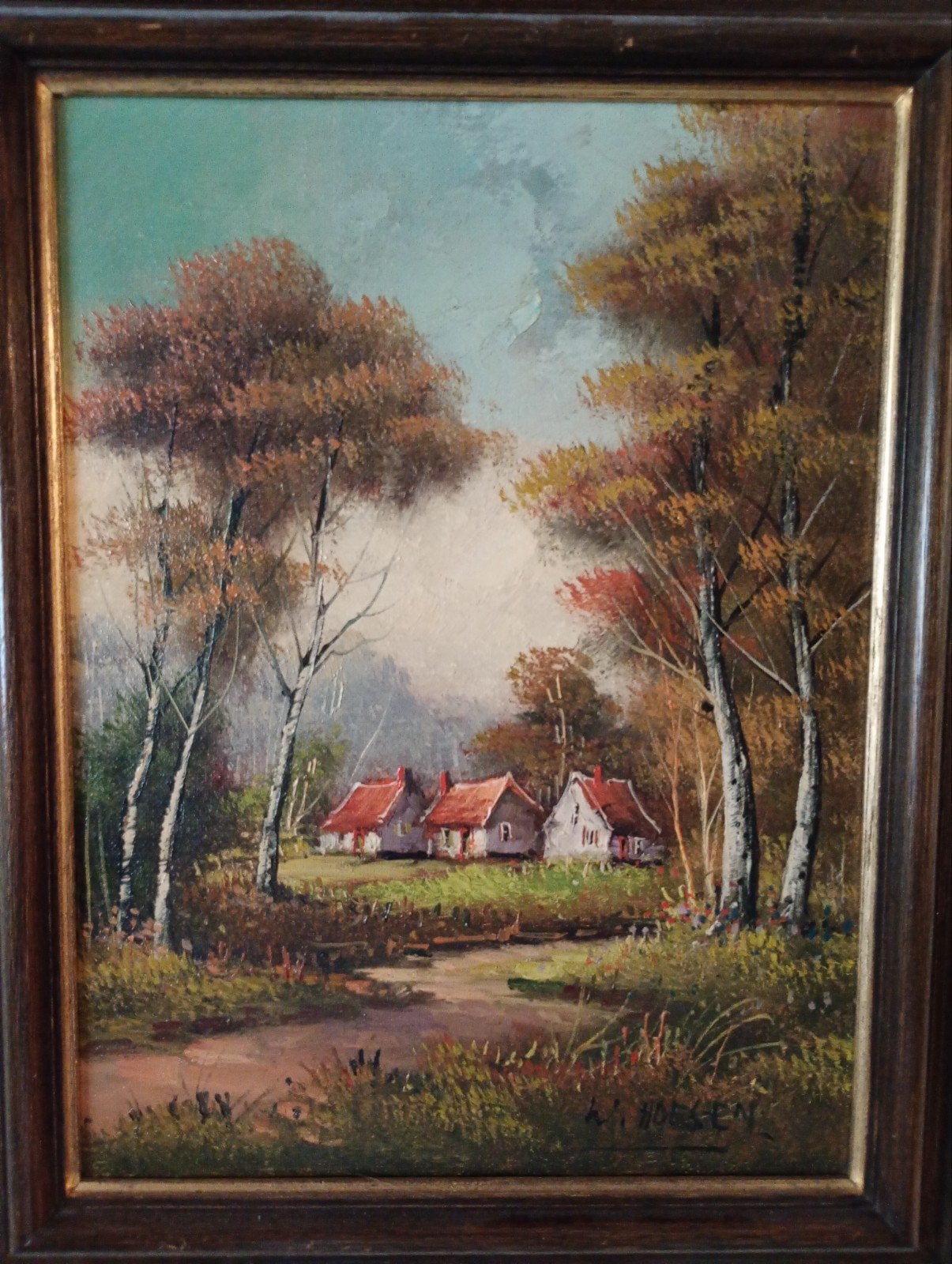 Schilderij: W.GOESSEN, Peint à la main, Peinture à l'huile, Paysage, Enlèvement