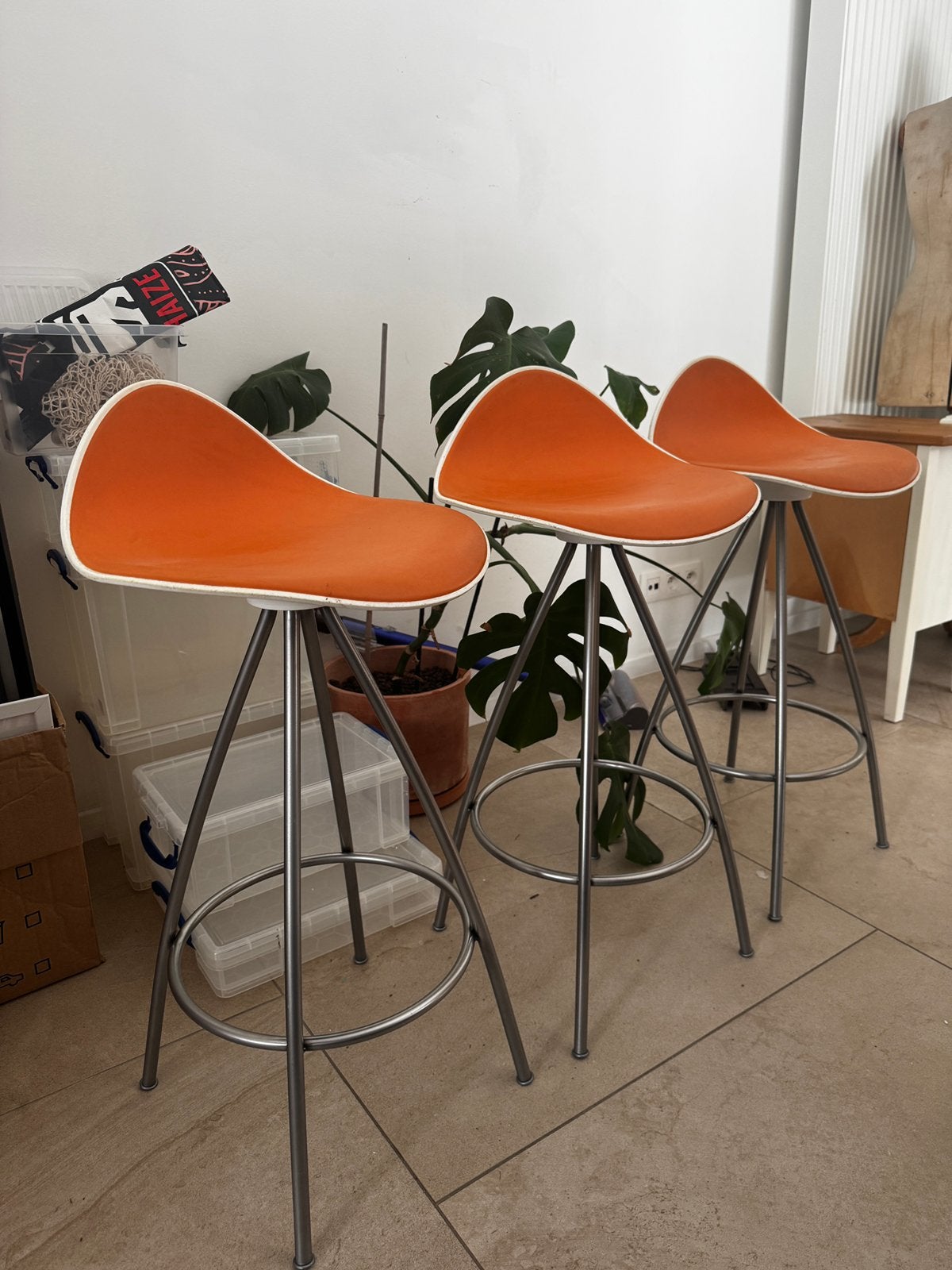 4 originele STUA ONDA design barkrukken | Jesús Gasca, Huis en Inrichting, Barkrukken, Ophalen, Gebruikt