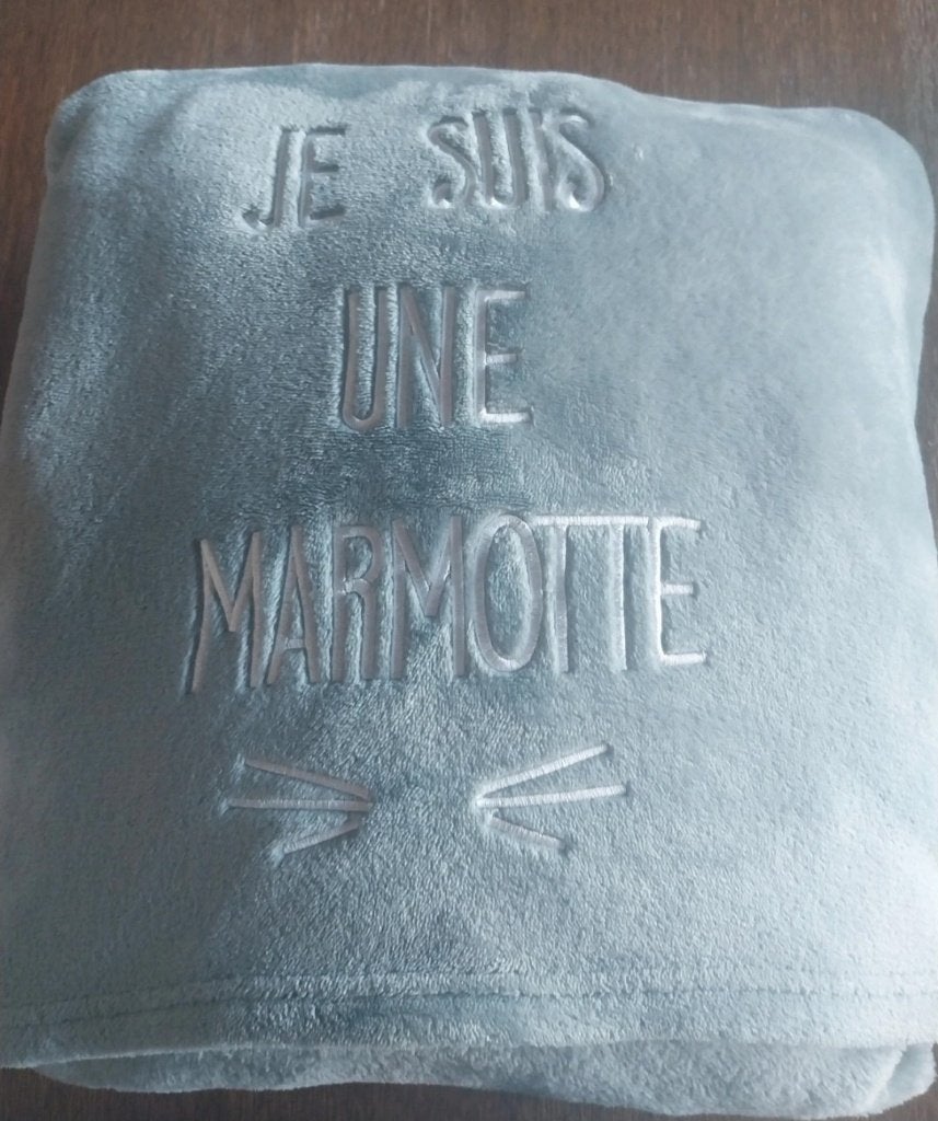 Lot de 2 plaids/ couvertures kangourou "la chaise longue", Gris, Lavable, Comme neuf, Enlèvement