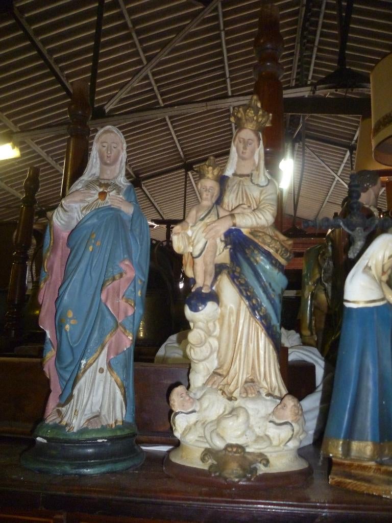 2 OLV BEELDEN IN GIBS, Antiek en Kunst, Ophalen