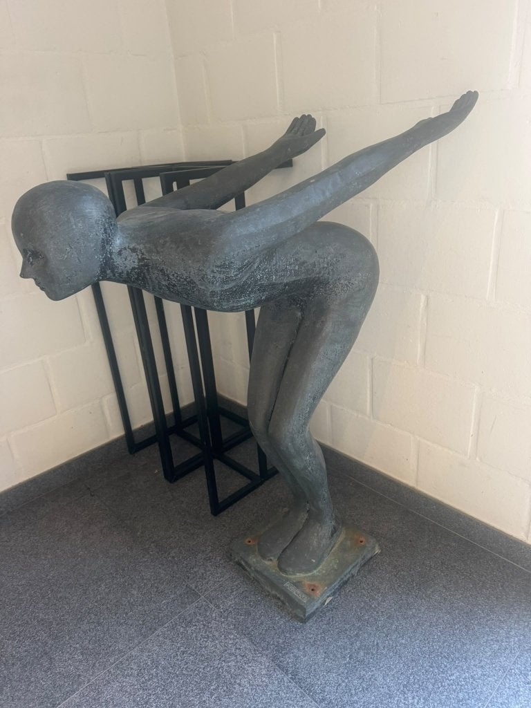 Bronzen beeld De Sprong, Ophalen, Brons, 1 meter - 2 meter, Beeld