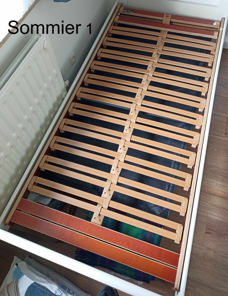 2 sommiers 1 personne GRATUITS (dont 1 Lattoflex), 90 cm, Une personne, Enlèvement, Utilisé